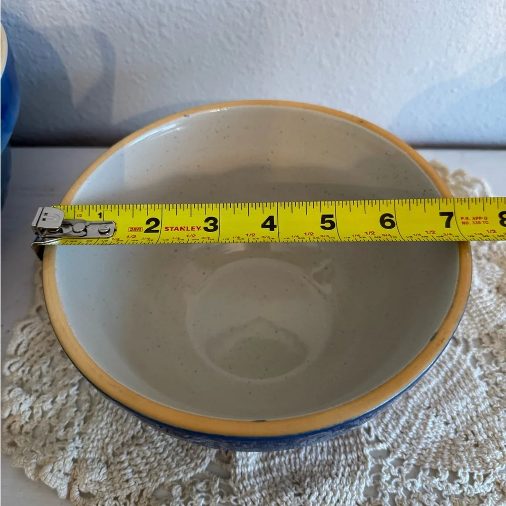 Vintage Blue Stoneware Bowl Set - Picture 3 of 16